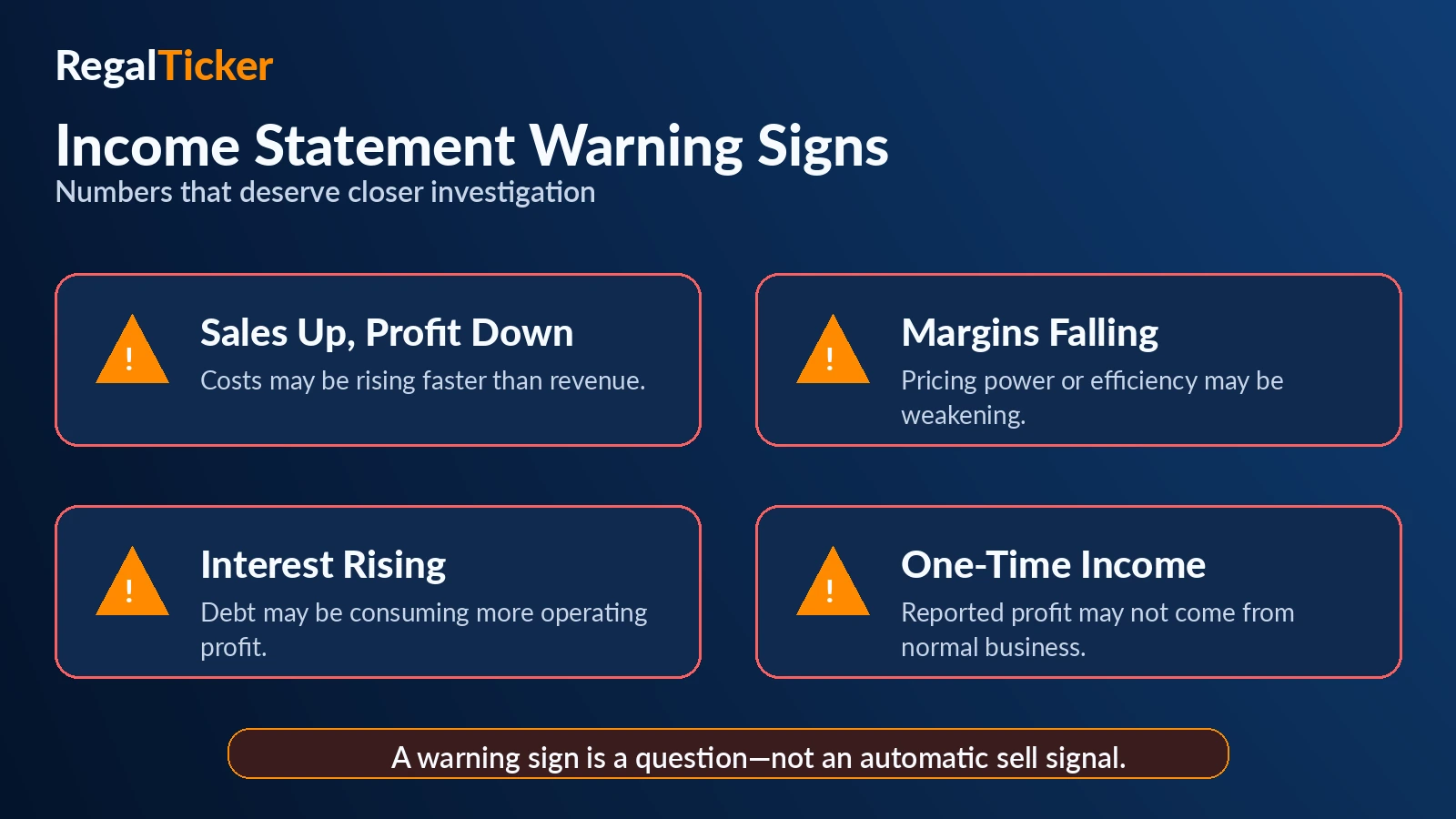 Income statement warning signs for investors