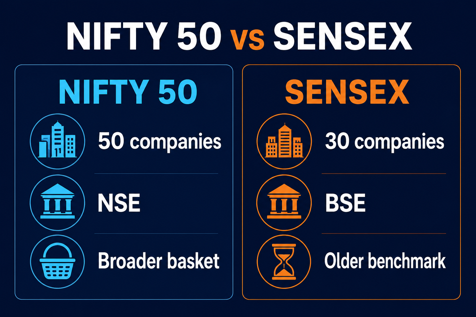 Difference between NIFTY 50 and SENSEX