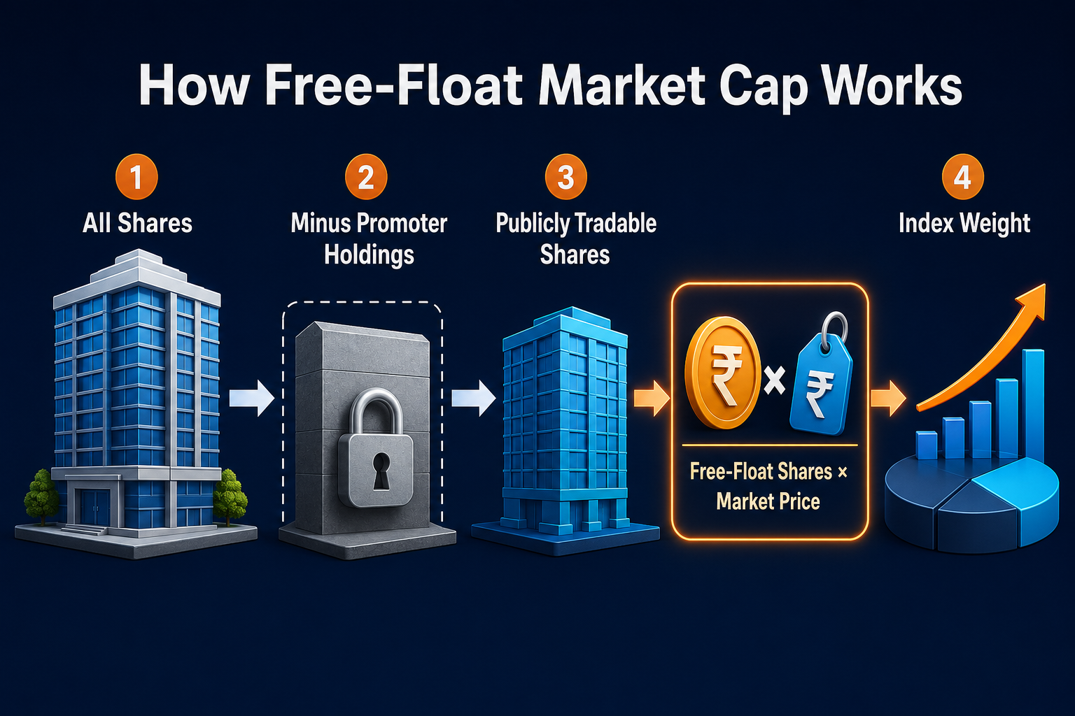 How free-float market capitalisation determines index weight