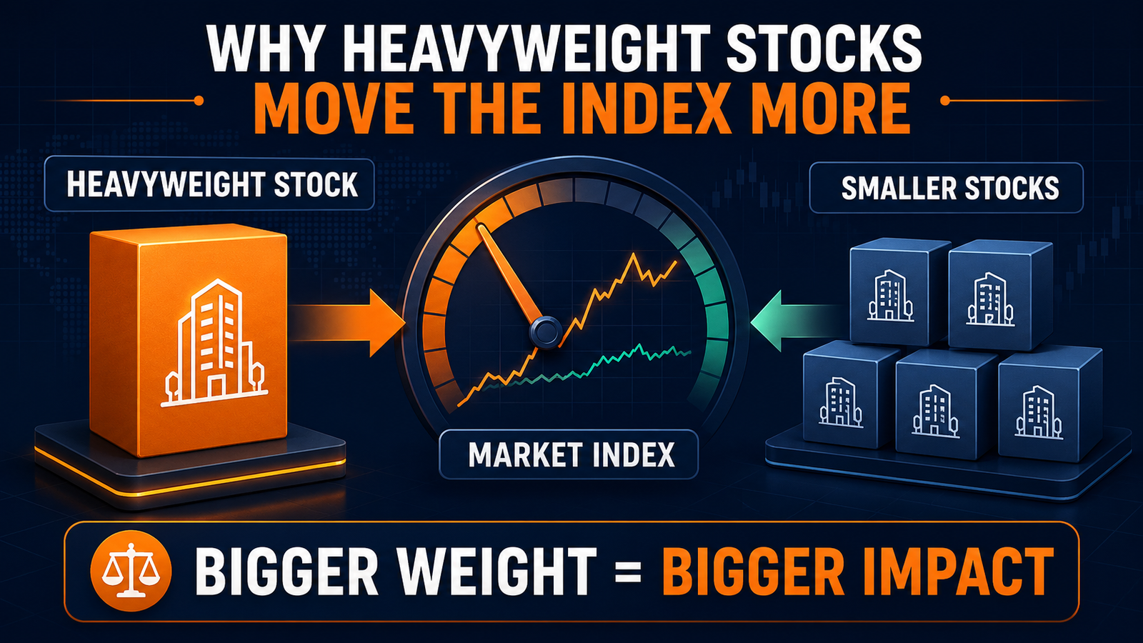Example showing how heavyweight stocks influence an index