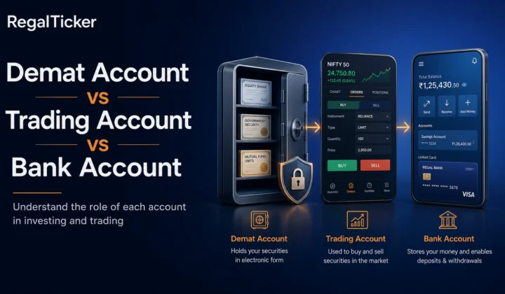 Demat account vs trading account vs bank account comparison for Indian investors