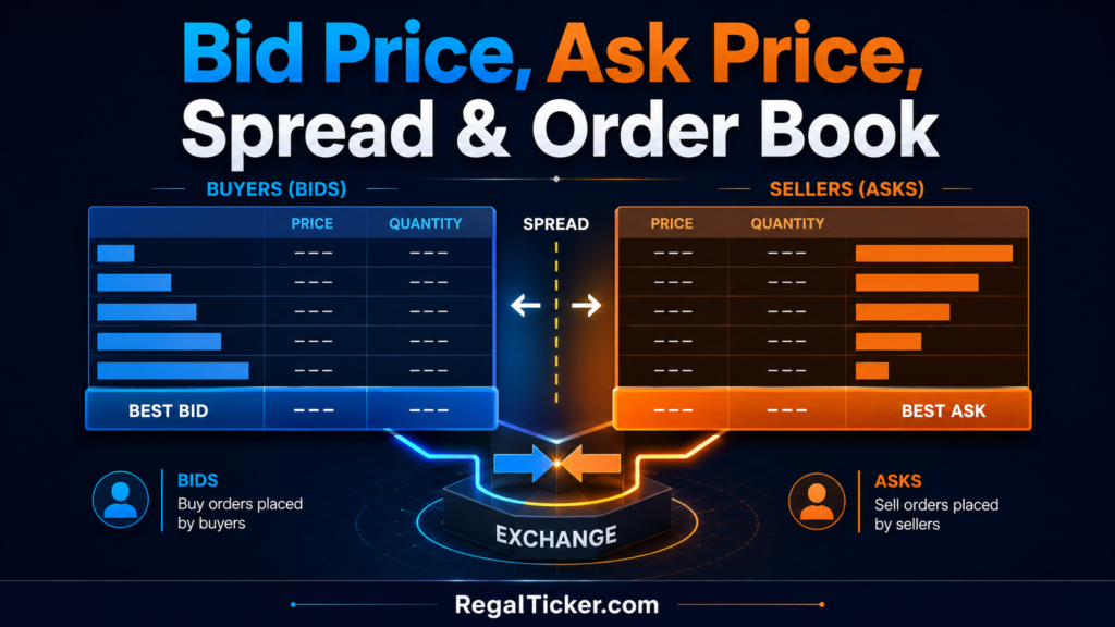 Bid price, ask price, spread and order book explained