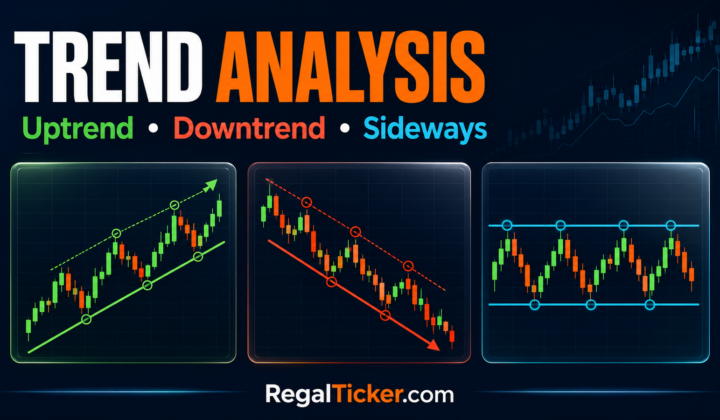 Trend analysis showing uptrend downtrend and sideways market