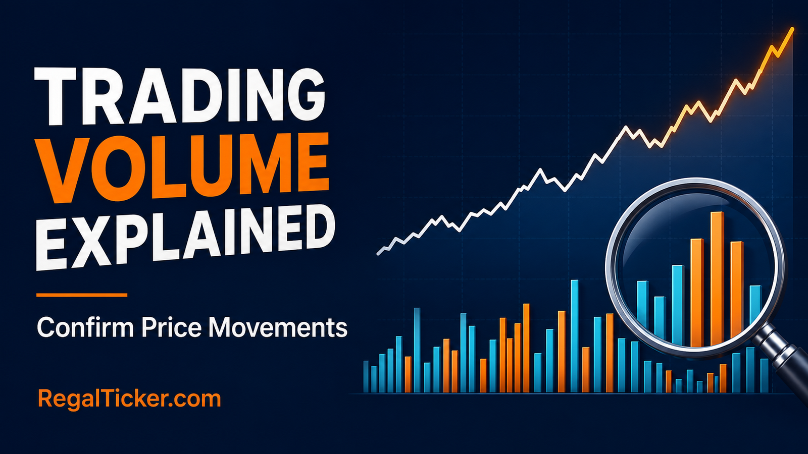 Trading volume in stock market explained with price chart and volume bars