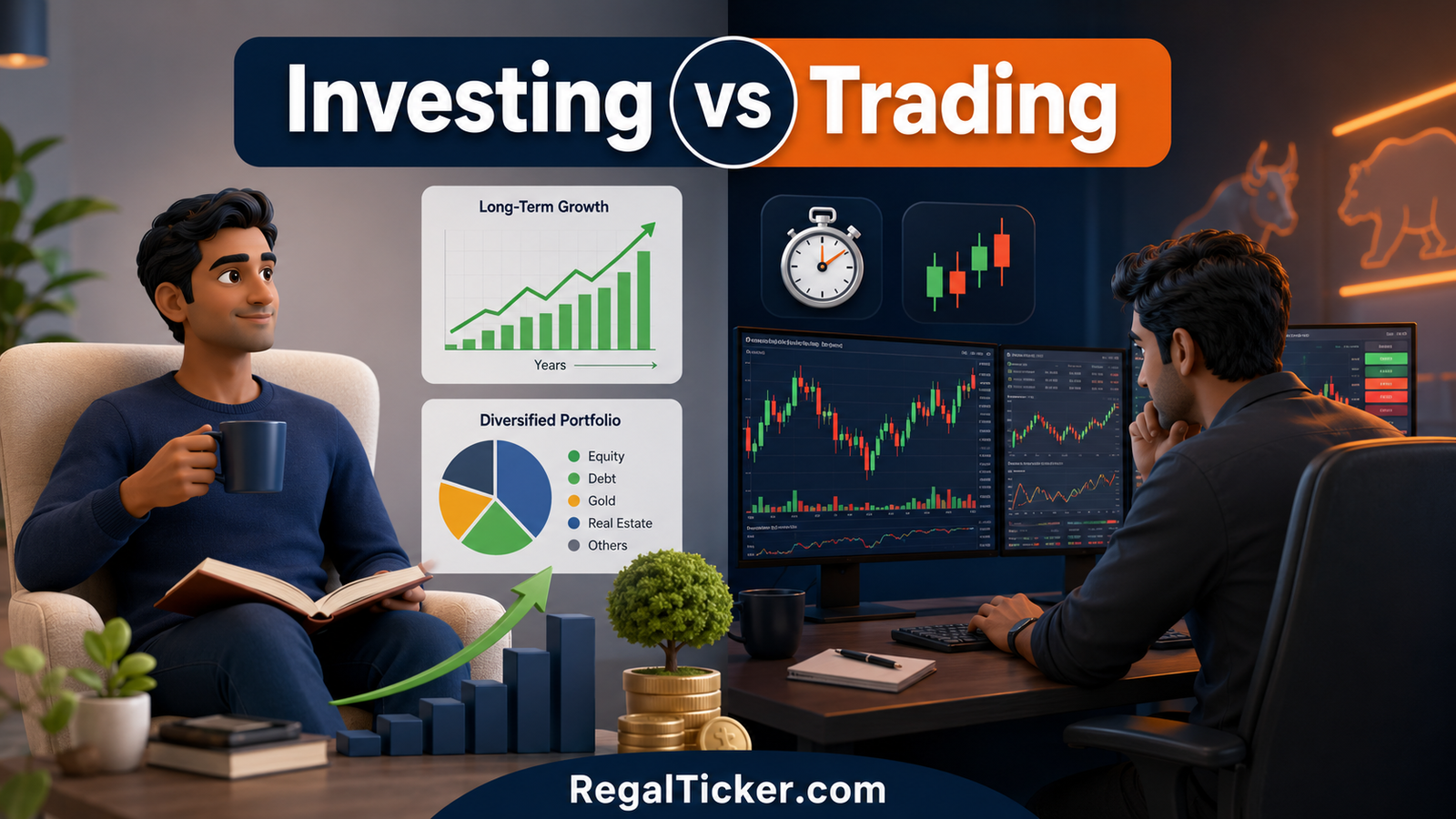Investing versus trading comparison for beginners