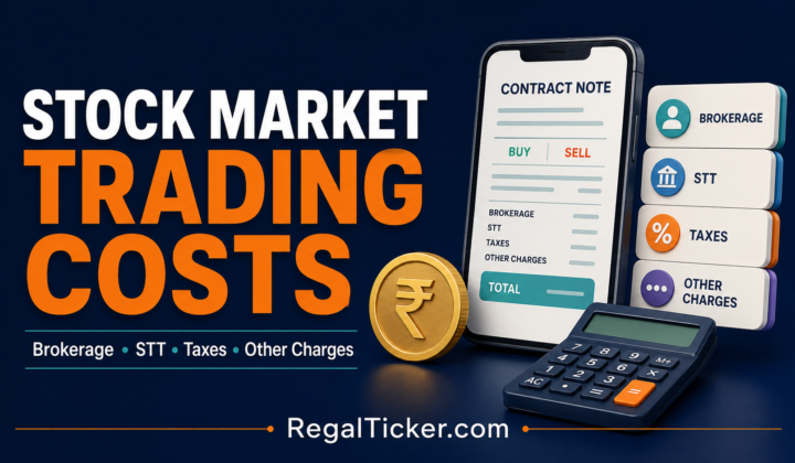 Stock market trading costs in India including brokerage, STT, taxes and other charges