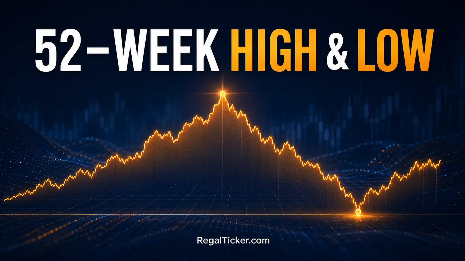 52 week high and low in stock market shown across one rolling price journey