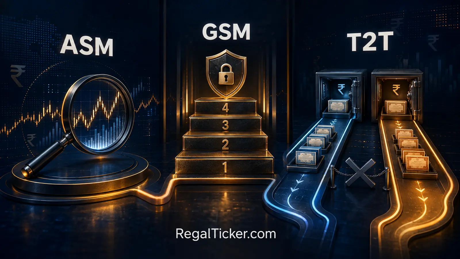 SM GSM and T2T stocks explained through three stock market surveillance pathways