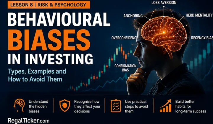 Behavioural biases in investing shown as distorted decision paths caused by herd behaviour anchoring recency and overconfidence