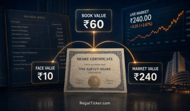 Face value book value and market value of one share compared for beginners