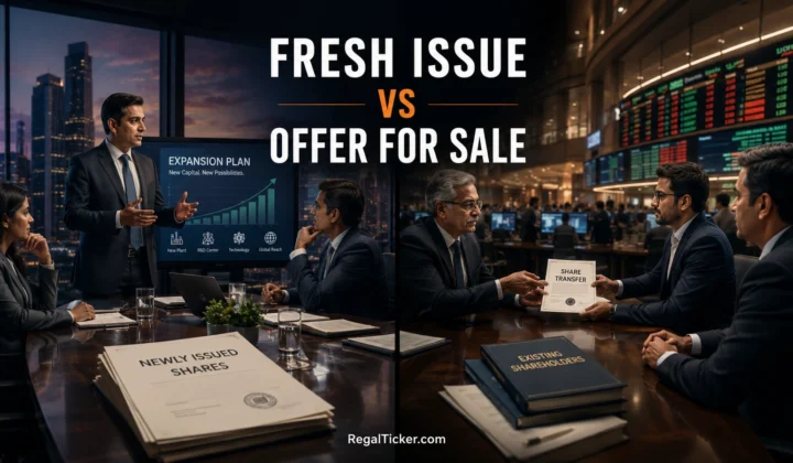 Fresh issue and offer for sale compared in an IPO with company capital and selling shareholders