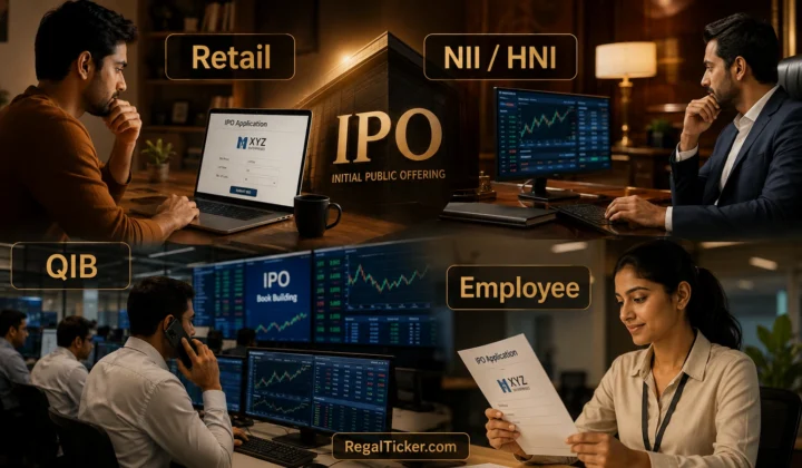 Retail HNI QIB and employee IPO investor categories compared in an Indian public issue