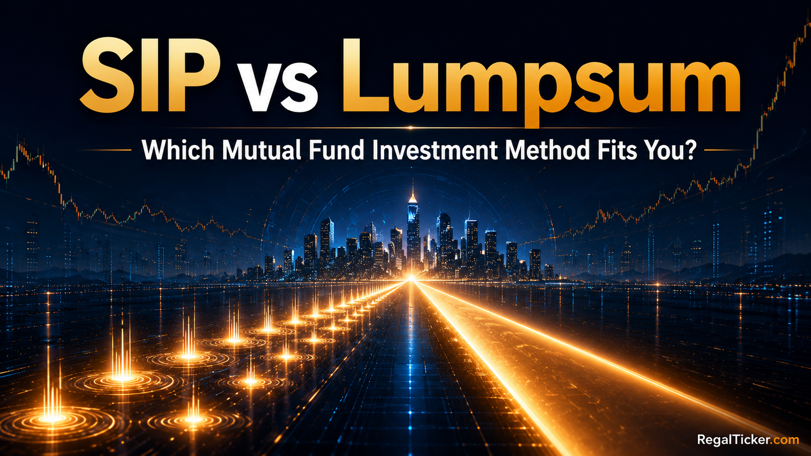 SIP vs lumpsum mutual fund investing compared through recurring SIP entries and one-time lumpsum deployment