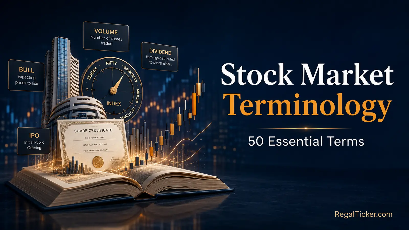Stock market terminology with 50 essential terms for Indian market beginners