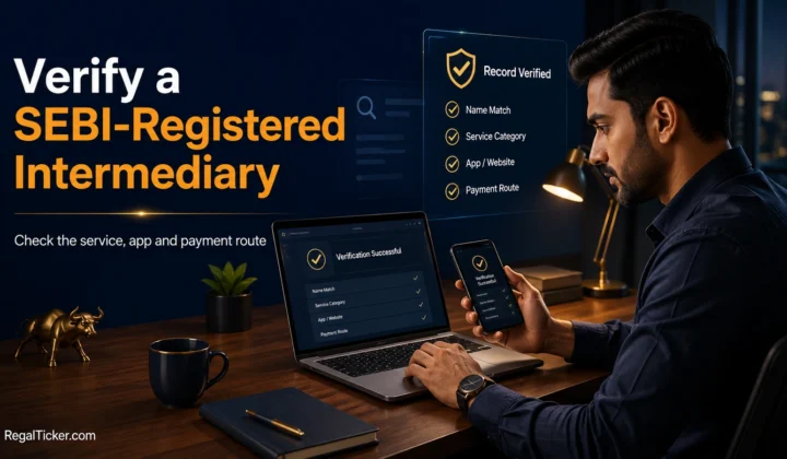 Indian investor verifying a stock broker, investment adviser and research analyst through official SEBI and exchange records