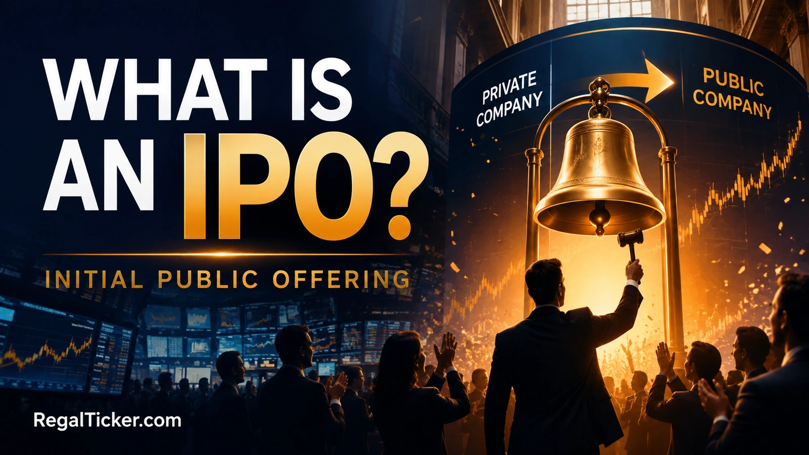 What is an IPO showing a private company becoming publicly listed on a stock exchange