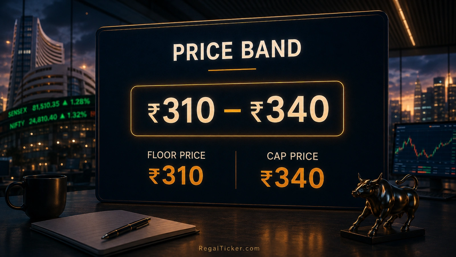 IPO price band showing floor price cap price and investor bidding range