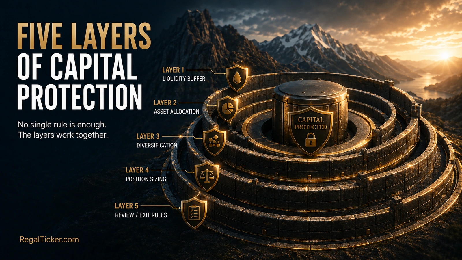 Capital protection layers including liquidity asset allocation diversification position sizing and exit rules