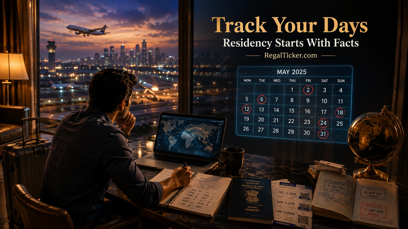 NRI tax residency decision tree showing 182 day 60 plus 365 120 day deemed resident and RNOR rules