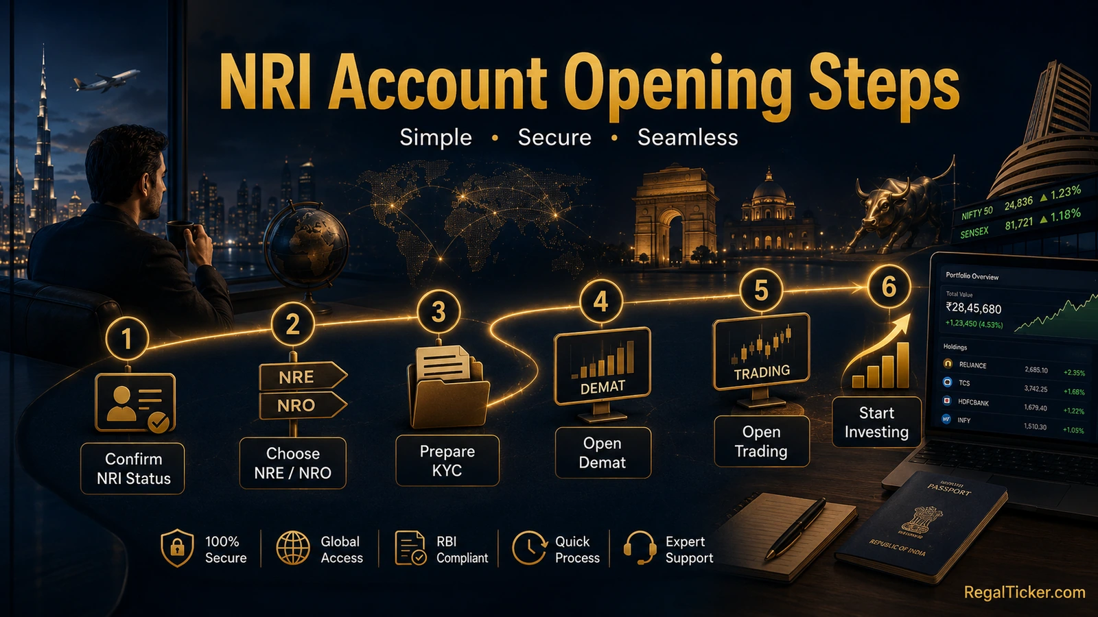 Step-by-step process to open an NRI Demat and trading account in India from abroad