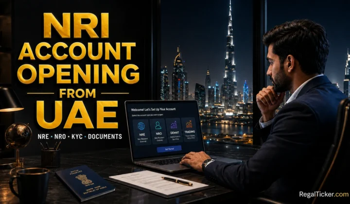 NRI professional in Dubai preparing to open an Indian NRE or NRO account with KYC documents and investing setup