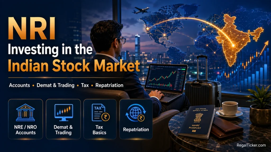 NRI investor learning how to invest in the Indian stock market using NRE or NRO banking, Demat and trading accounts, tax planning and repatriation