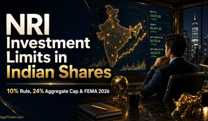NRI investor reviewing the below 10 percent individual limit and 24 percent aggregate PROI investment cap for Indian listed shares under FEMA 2026