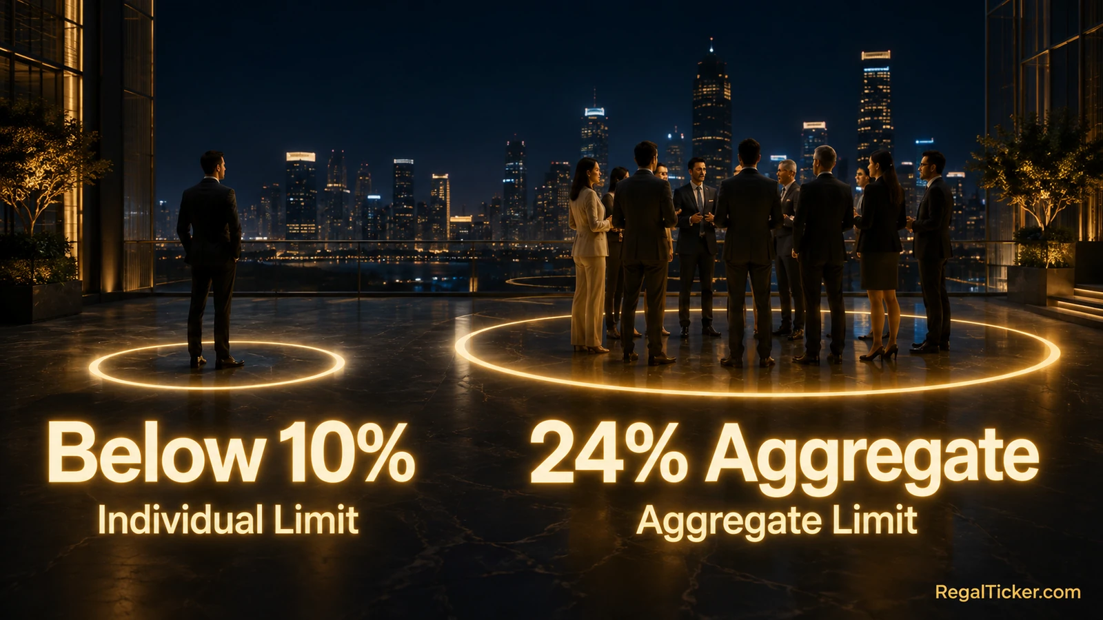 Individual below 10 percent shareholding limit and 24 percent aggregate cap for all individual PROIs in one listed Indian company
