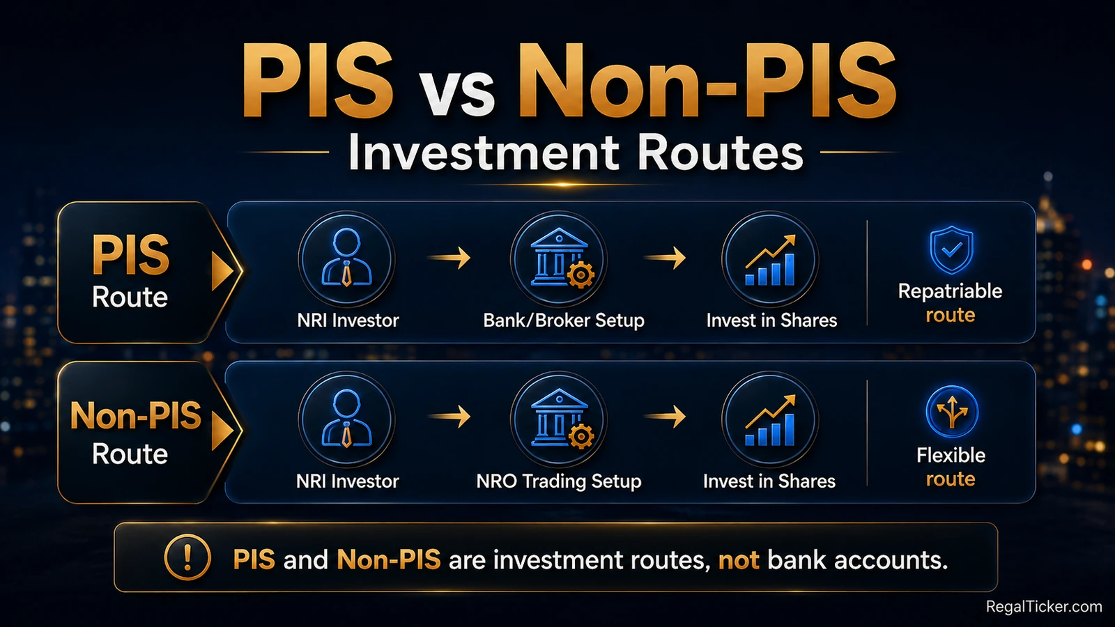 PIS vs non-PIS investment route comparison for NRI stock market investing in India