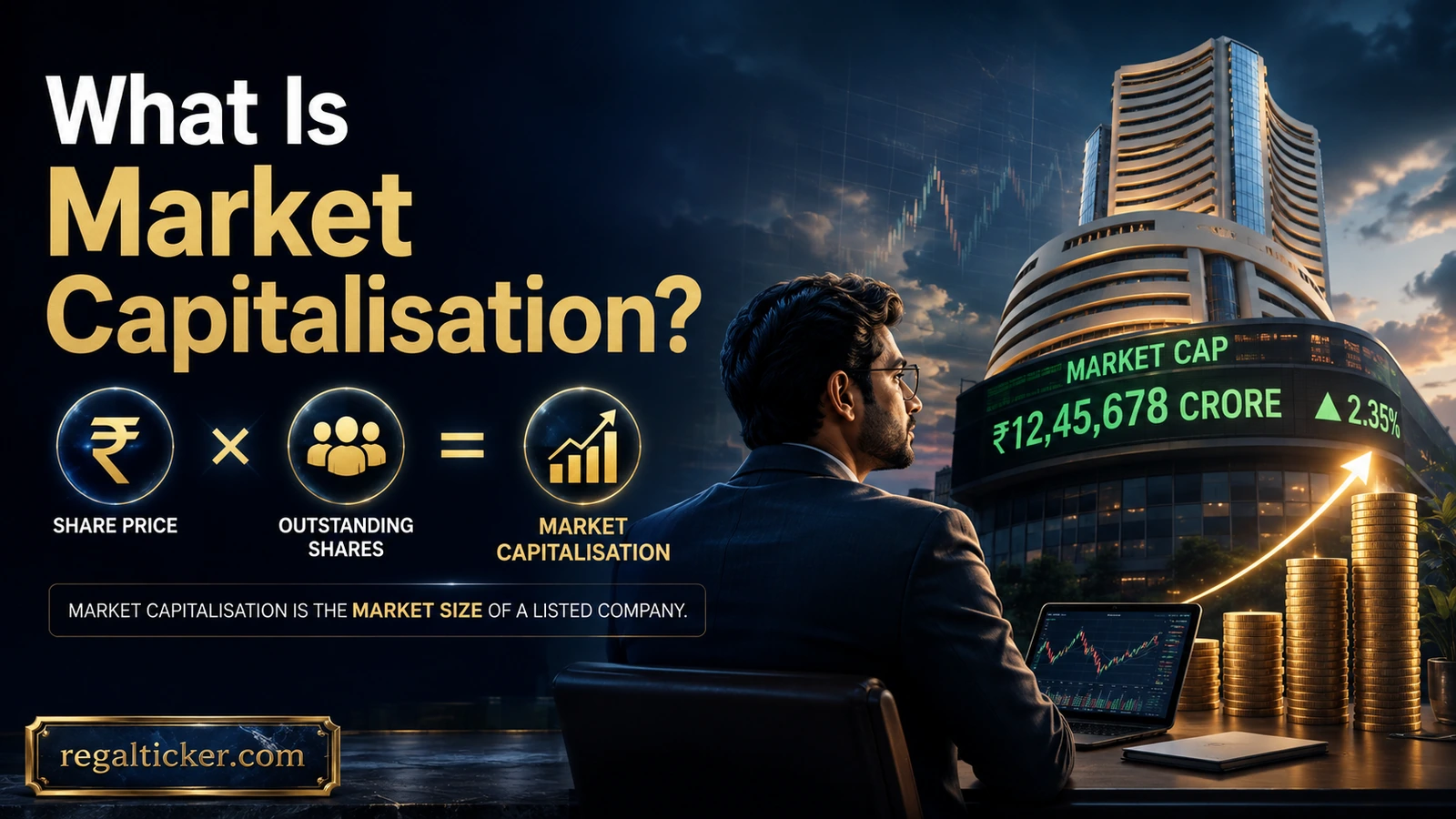 What is market capitalisation shown as the total market value of a listed company’s outstanding shares