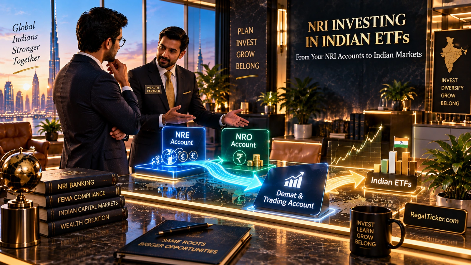 NRI choosing Demat trading account NRE NRO and repatriable route before buying an India-listed ETF