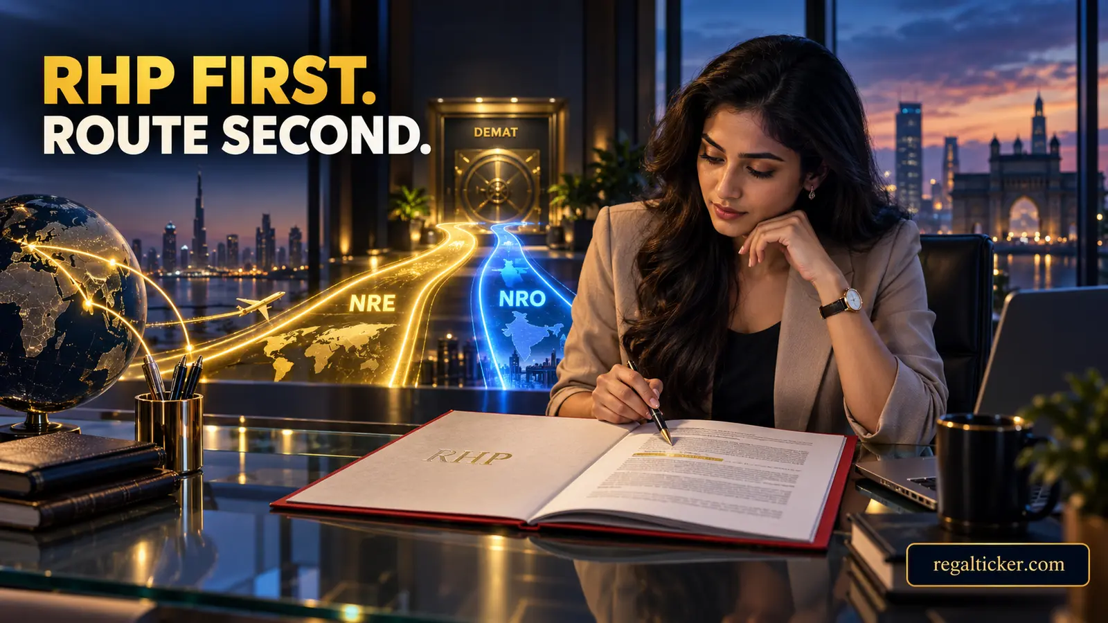 NRI checking Indian IPO RHP eligibility jurisdiction Demat account and NRE NRO funding route before applying