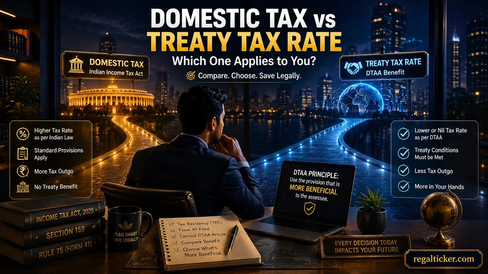 NRI comparing Indian domestic tax treatment with DTAA treaty treatment before claiming a treaty rate
