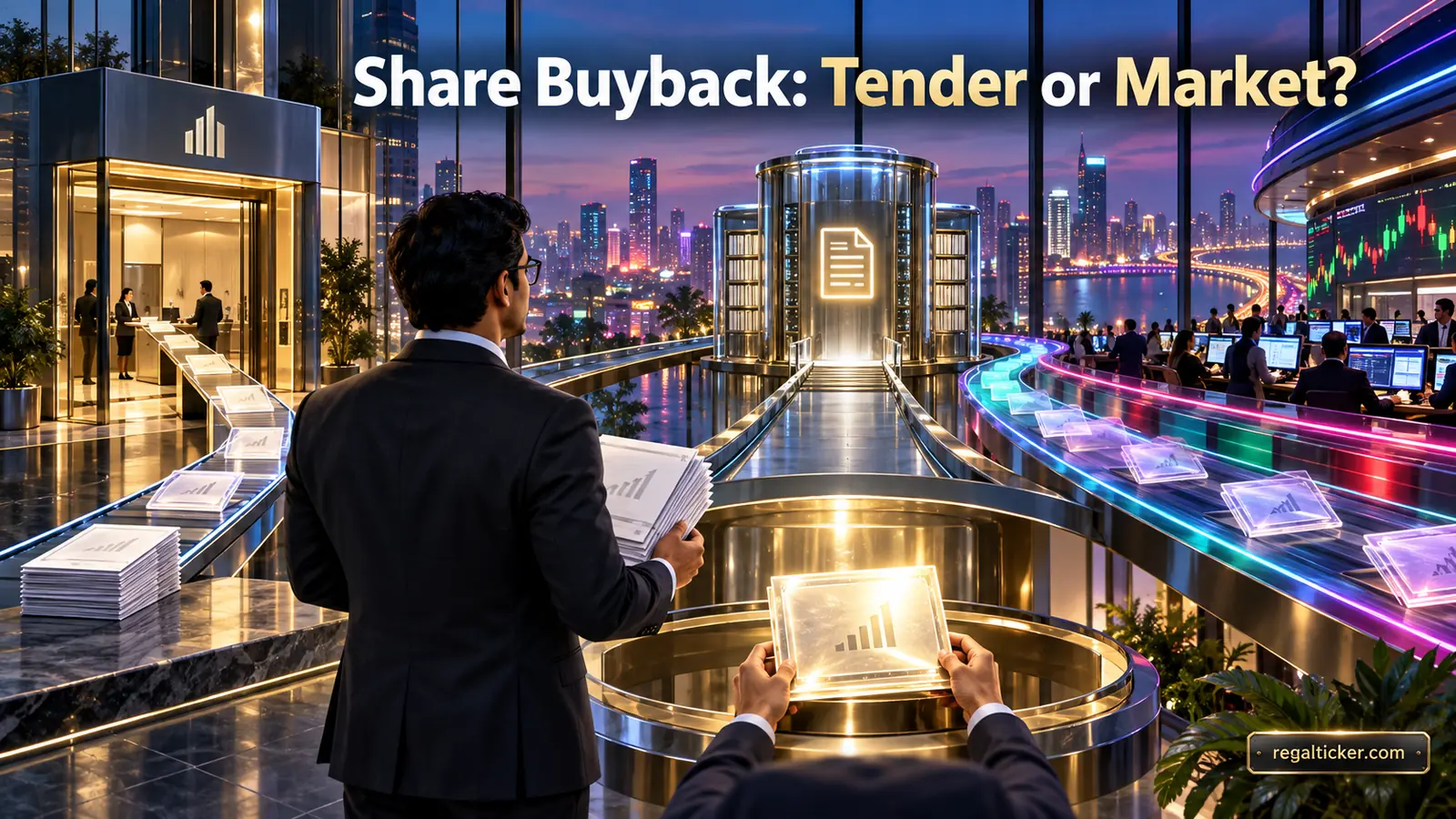 NRI comparing tender offer and open market share buyback routes under the 2026 Indian capital gains tax framework