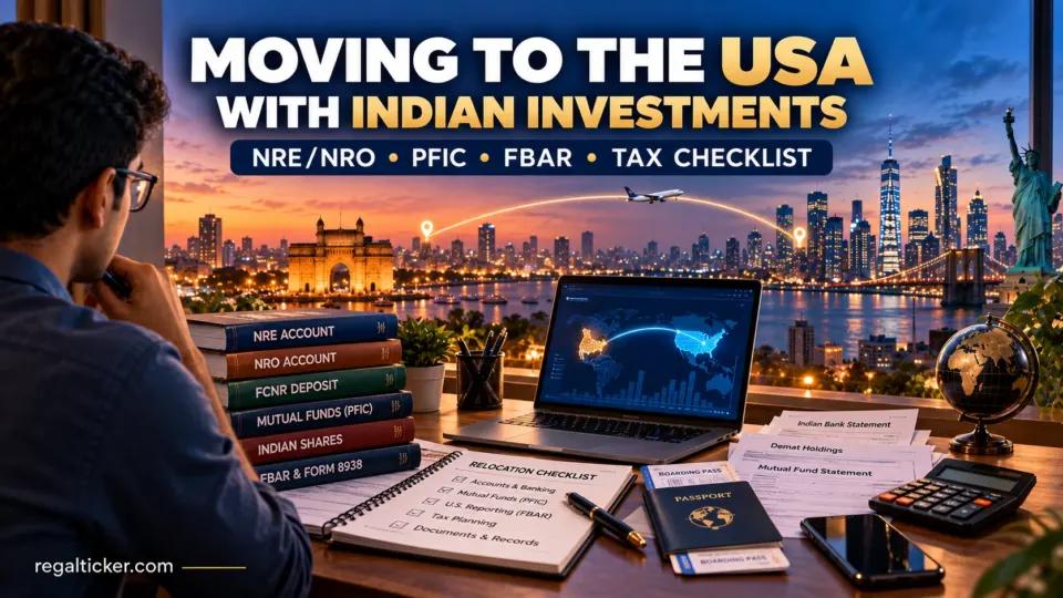 Indian investor moving to the USA reviewing NRE and NRO accounts, PFIC, FBAR, Indian shares and tax records